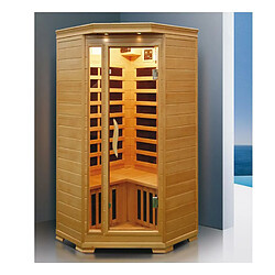 Vente-Unique Sauna Infrarouge 3/4 places d'angle Gamme prestige ARVIKA II - 120x56x120x H190 cm - 2100W