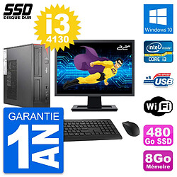 PC Fujitsu E520 DT Ecran 22" Intel i3-4130 RAM 8Go SSD 480Go Windows 10 Wifi - Occasion