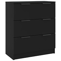 Maison Chic Buffet,Meuble de Rangement,commode pour salon,Cuisine noir 60x30x70 cm bois d'ingénierie -MN90544