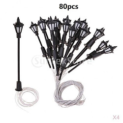 Lot de 80pcs Mini LED Lampadaire à l'Echelle N 1/150 pour Rue Jardin Train Paysage