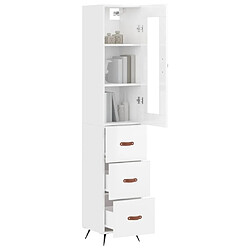 Avis Maison Chic Buffet,Meuble de Rangement,commode pour salon,Cuisine Blanc brillant 34,5x34x180 cm Bois d'ingénierie -MN23115