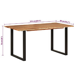 vidaXL Table de salle à manger 154x80x76 cm Bois d'acacia solide pas cher