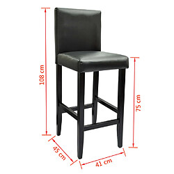 Acheter vidaXL Tabourets de bar lot de 4 noir similicuir