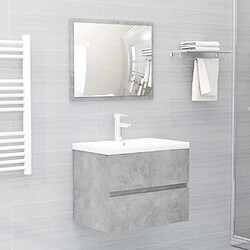 vidaXL Ensemble de meubles de salle de bain gris béton bois ingénierie 