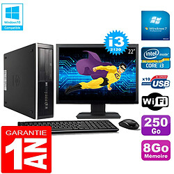 PC HP Compaq Pro 6300 SFF I3-2120 8Go 250Go Graveur DVD Wifi W7 Ecran 22" - Occasion