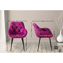 Non Lot de 2 chaises Tanna velours