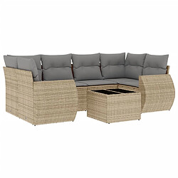 vidaXL Salon de jardin avec coussins 7 pcs beige résine tressée