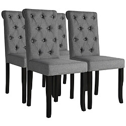 vidaXL Chaises à manger lot de 4 gris foncé tissu 