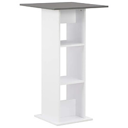 vidaXL Table de bar Blanc et gris anthracite 60x60x110 cm