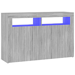 Maison Chic Buffet commode,console avec lumières LED pour rangement sonoma gris 115,5x30x75 cm -MN80143