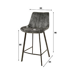 Avis Mes Lot de 2 chaises de bar 50x54x96 cm en velours anthracite - LANZ