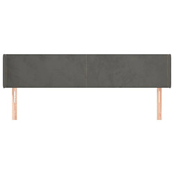 Avis Maison Chic Tête de lit scandinave avec oreilles,meuble de chambre Gris foncé 163x16x78/88 cm Velours -MN48502