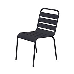 Mes Ensemble table de jardin 110 cm + 4 chaises en métal gris - BACA pas cher