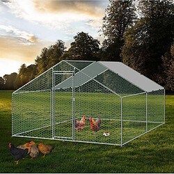 Bcelec RA-342 Poulailler d'extérieur 3x4x2m, enclos grillagé pour poules, volaille, structure en acier galvanisé 25x0.65mm