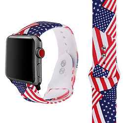 Wewoo Bracelet en silicone pour Apple Watch séries 5 et 4 40 mm motif drapeau 