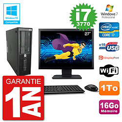 PC HP Z220 SFF Ecran 27" Core i7-3770 RAM 16Go Disque 1To Graveur DVD Wifi W7 · Occasion 