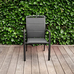 Wilsa Garden Fauteuil Modulo structure aluminium grise et assise textilène grise