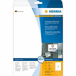 Herma 10021 Étiquettes movables/amovibles 210 x 297 A4 25 pièces Blanc