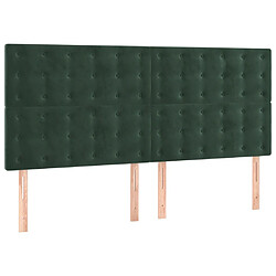 Acheter vidaXL Sommier à lattes de lit et matelas Vert foncé 200x200cm Velours