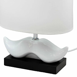 Corep Lampe a poser Moustache ceramique noir et blanc Luminaire LED chevet chambre salon