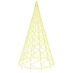 vidaXL Sapin de Noël sur mât de drapeau 1400 LED Blanc chaud 500 cm