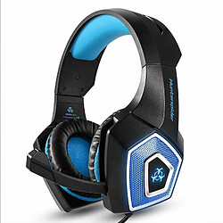 Justgreenbox Game Headset Large RGB Light-emitting Wired Headphone, Bleu 