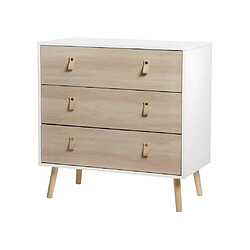 Avis Vente-Unique Commode 3 tiroirs - Pieds en bois - KENT