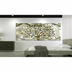 Paris Prix Tableau Imprimé 5 Panneaux Tree & Waves Green 80 x 200 cm