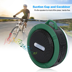 ComfortXL Enceinte bluetooth c6 avec ventouse, mousqueton et mini subwoofer étanche pour sports en plein air - vert pas cher