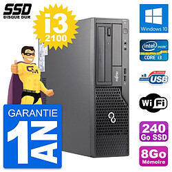 PC Fujitsu Esprimo E500 E85+ DT Intel i3-2100 RAM 8Go SSD 240Go Windows 10 Wifi · Occasion 