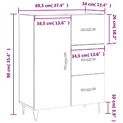 vidaXL Buffet sonoma gris 69,5x34x90 cm bois d'ingénierie pas cher