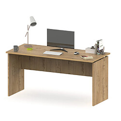 Pegane Table de bureau, meuble du bureau coloris chêne doré - Longueur 155 x Profondeur 68 x hauteur 76 cm