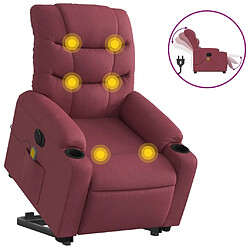 Maison Chic Fauteuil Relax pour salon, Fauteuil inclinable de massage électrique Rouge bordeaux Tissu -GKD24918