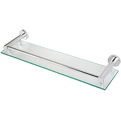 Helloshop26 Tablette pour salle de bain murale en verre trempé et aluminium largeur 50 cm matériel de montage inclus argenté étagère pour salle de bain 01_0000094 