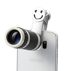 Wewoo Pour Smartphone Argent Universel 8x Zoom Télescope Téléobjectif Lentille avec Smile Clip