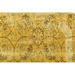 Vidal Tapis de laine 226x135 jaune Ultra Vintage pas cher