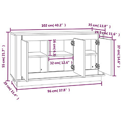 vidaXL Buffet blanc 102x35x55 cm bois d'ingénierie pas cher