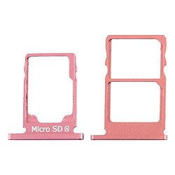 Wewoo Tiroir pour carte SIM Plateau SIM + SIM + Micro SD Nokia 5.1 TA-1075 rouge violacé