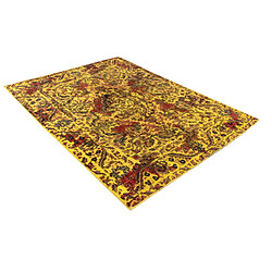 Avis Vidal Tapis de laine 189x138 jaune Vintage Royal