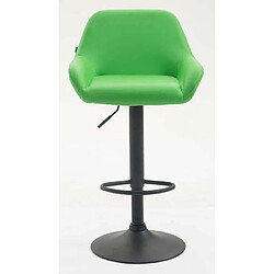 Decoshop26 Lot de 2 tabourets de bar moderne et confortable en synthétique vert pieds trompette en métal noir TDB10220