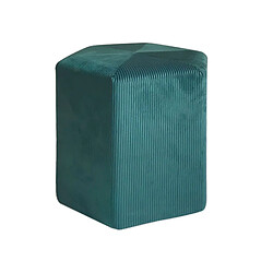 The Home Deco Factory Pouf design velours Giulia - L. 35 x H. 35 cm - Bleu canard