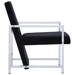 Acheter Helloshop26 Fauteuil chaise siège lounge design club sofa salon avec pieds en chrome noir velours 1102279