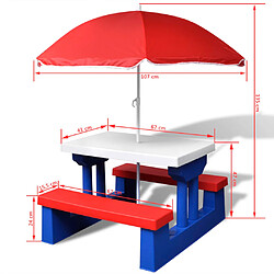 Acheter vidaXL Table et bancs de pique-nique avec parasol pour enfants