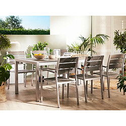 Beliani Table de jardin 180 x 90 cm Matériaux synthétiques Gris VERNIO