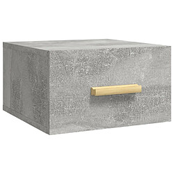 vidaXL Table de chevet murale gris béton 35x35x20 cm