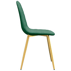 Maison Chic Lot de 4 Chaises à manger | Chaise de salle à manger cuisine Vert foncé Velours -GKD66989 pas cher