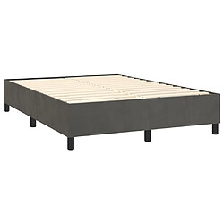 Sommier à lattes,Cadre à lattes de lit pour Adulte matelas et LED Gris foncé 140x200 cm -MN82801 pas cher