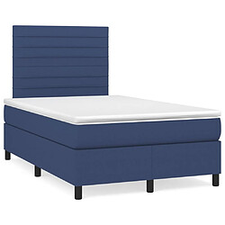 Maison Chic Lit adulte- Lit + matelas + LED,Sommier à lattes de lit matelas et LED bleu 120x190 cm tissu -GKD84250