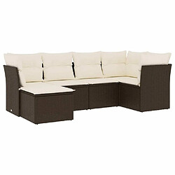 Maison Chic Salon de jardin avec coussins 6 pcs, Ensemble Tables et chaises de jardin, marron résine tressée -GKD709894