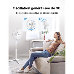 Avis PELONIS Ventilateur sur Pied Silencieux avec télécommande, 3 pales de 40 cm de diamètre